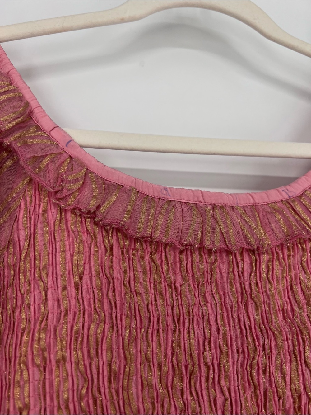 LoveShackFancy Violet Pink Silk Coquette Smocked Bow Puff Sleeve Mini Dress S - Picture 11 of 13